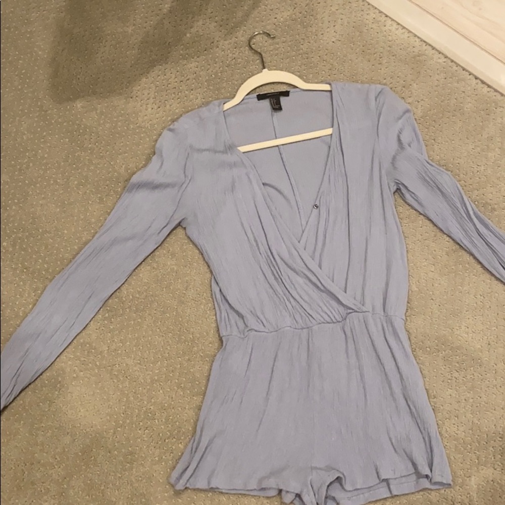 Baby blue, long-sleeve romper